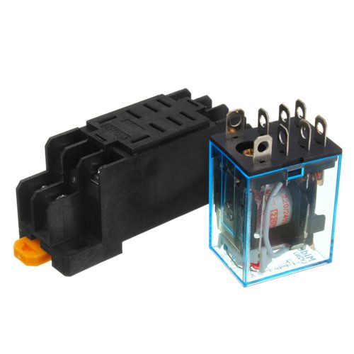 5Pcs AC220V Coil Power Relay LY2NJ JQX-13F DPDT 8 Pin PTF08A With Socket Base 2