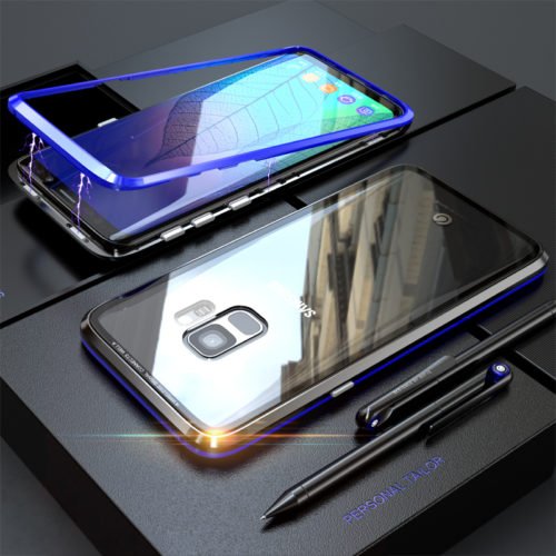 Bakeey Magnetic Adsorption Metal Clear Glass Protective Case for Samsung Galaxy S9/S9 Plus 9