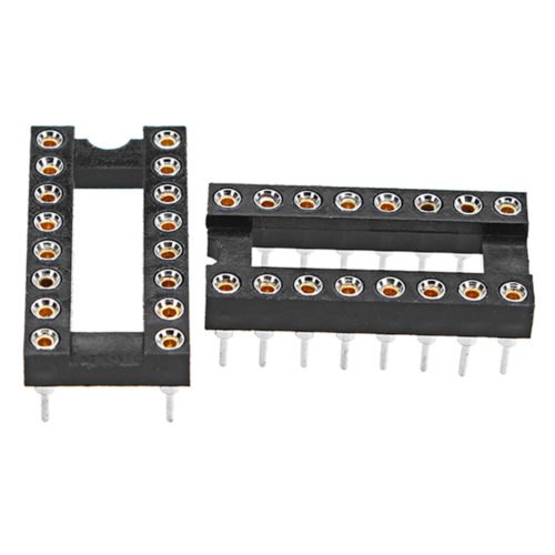 30pcs 16 Pins 2.54mm DIP Straight Plug Double Row Circular Hole IC Socket Connector Adapter 6
