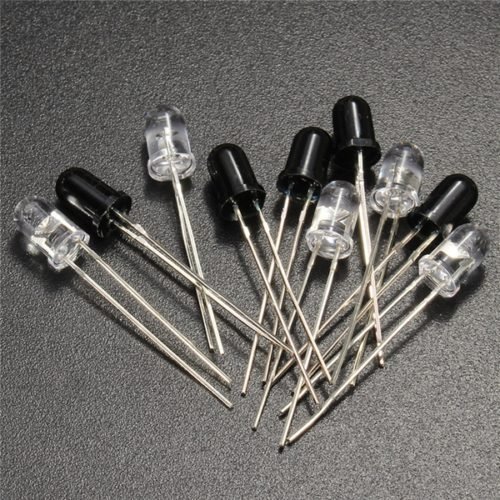200pcs 5mm 940nm IR Infrared Diode Launch Emitter Receive Receiver LED 2