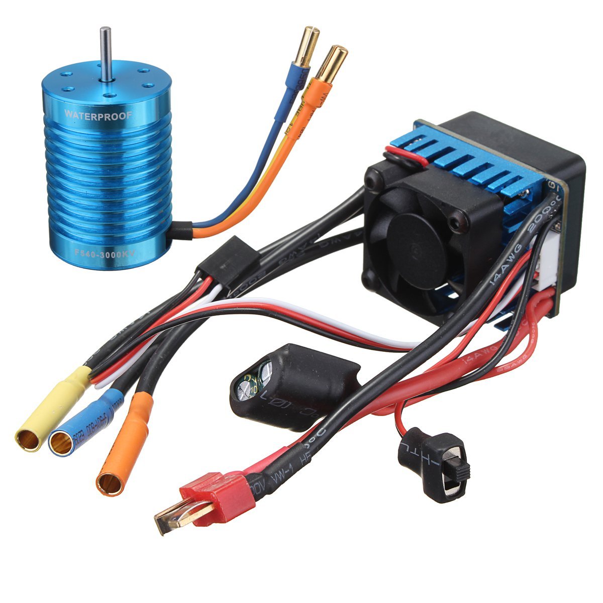 Racing 60A ESC Speed Controller F540-3000KV Brushless Motor For 1/10 1/12 RC Car 1 Racing 60A ESC Speed Controller F540-3000KV Brushless Motor For 1/10 1/12 RC Car