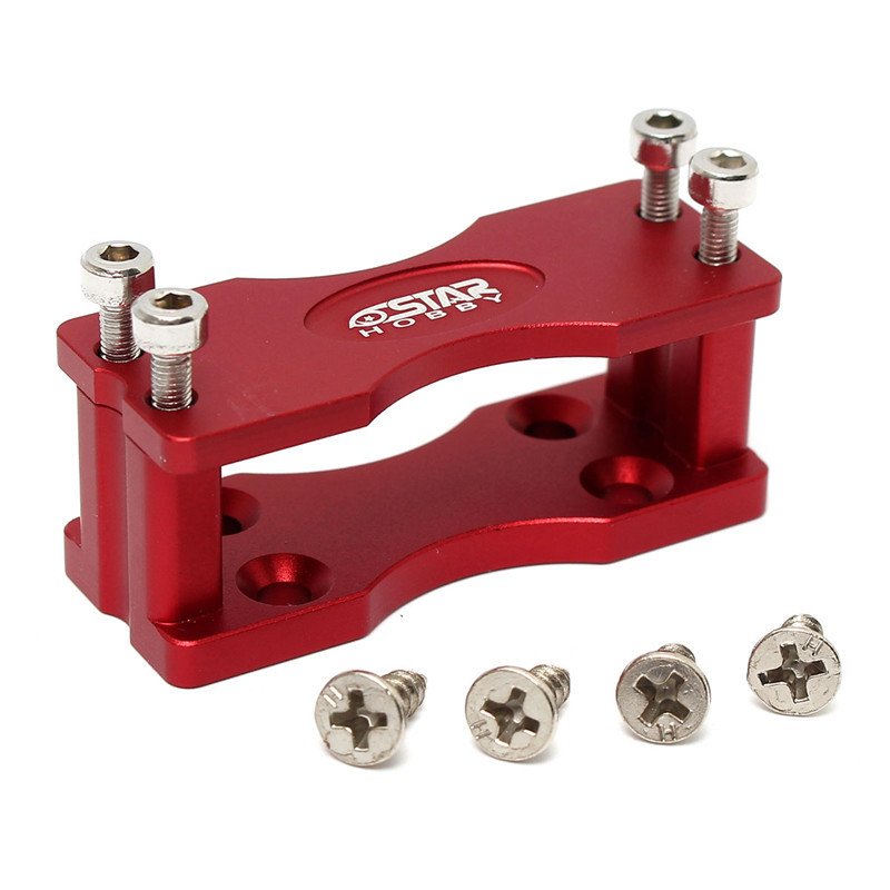 Black/Red CNC Aluminium Alloy Steering Gear Bracket 4 Black/Red CNC Aluminium Alloy Steering Gear Bracket - Image 4