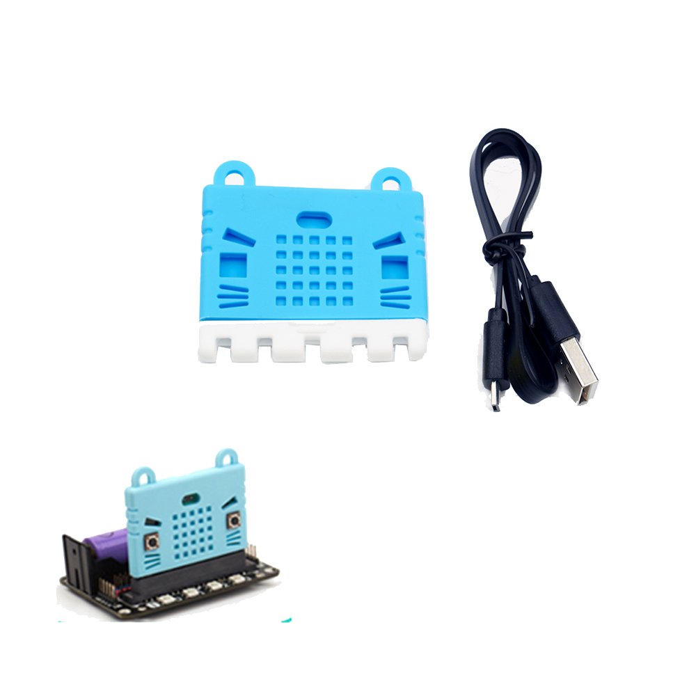 2Pcs Blue Color Cute Pattern Silicone Protective Case for Micro:bit Expansion Board DIY Part 1