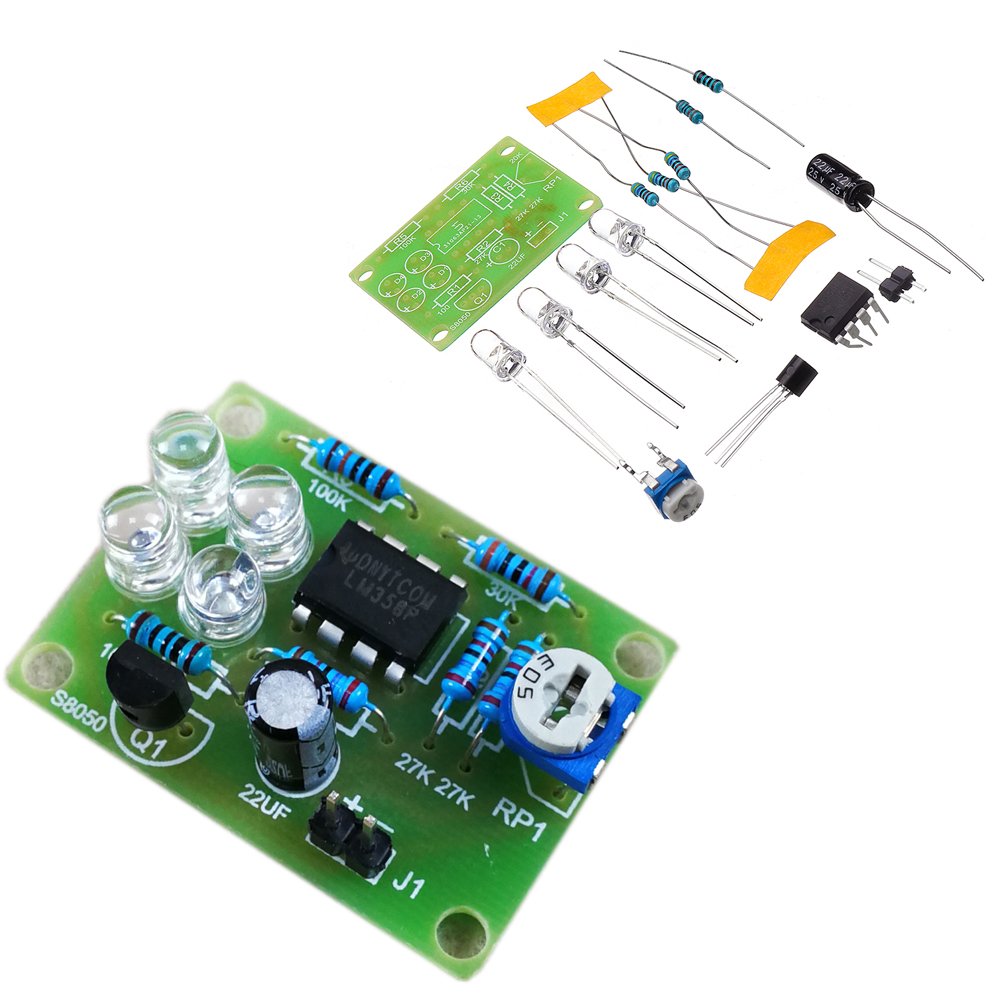 3pcs LM358 Breathing Light Parts Electronic DIY Blue LED Flash Lamp Electronic Production Kit 2