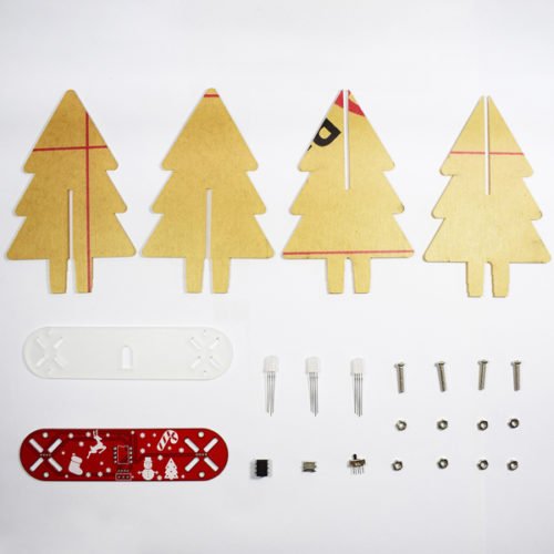 Geekcreit® DIY Full Color Changing LED Acrylic 3D Christmas Tree Electronic Learning Kit 12