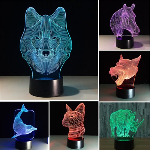 Colorful Festival Halloween LED 3D Illusion Lamp Night Light TF Card Bluetooth Speaker 1