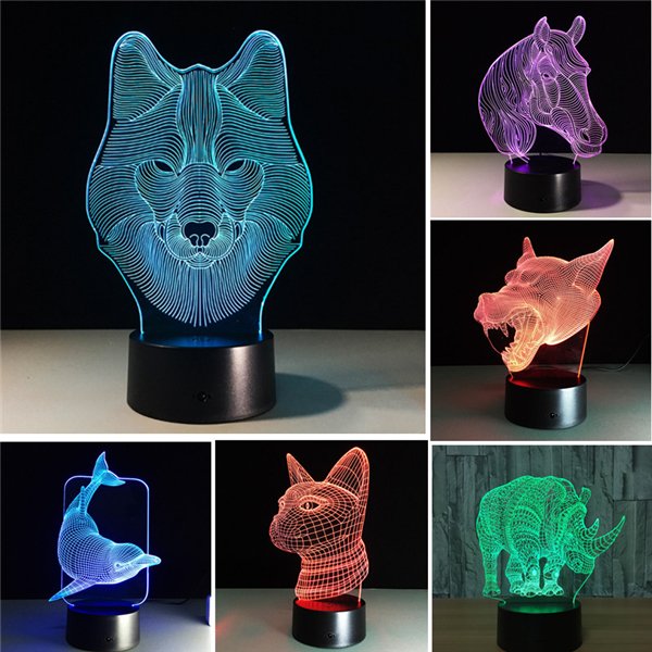 Colorful Festival Halloween LED 3D Illusion Lamp Night Light TF Card Bluetooth Speaker 2