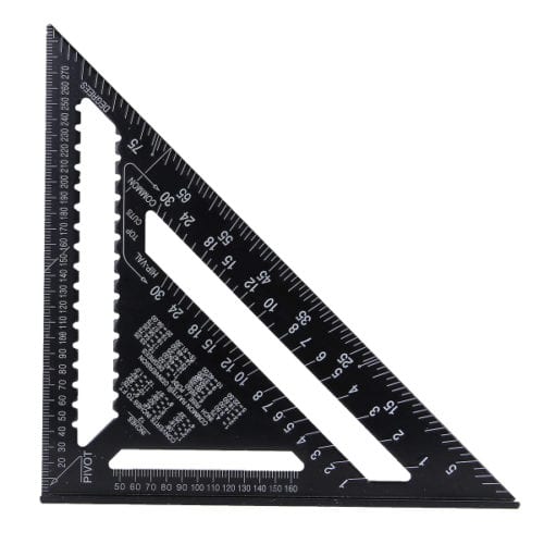 Raitool AR01 43X30X30cm Metric Aluminum Alloy Triangle Ruler Black Triangular Ruler 5