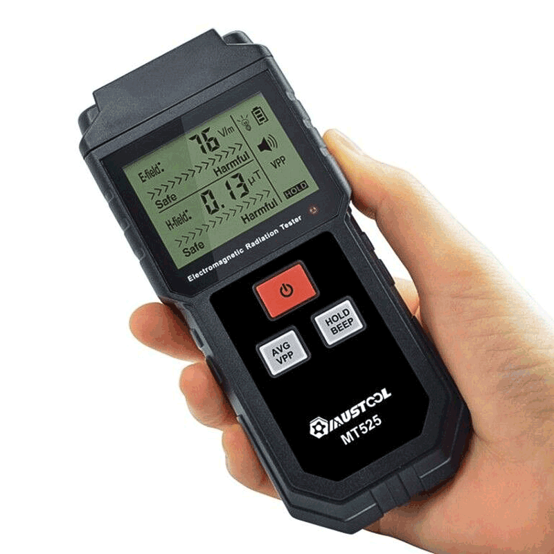 MUSTOOL MT525 Electromagnetic Radiation Tester Electric Field & Magnetic Field Dosimeter Tester Sound and Light Alarm 2