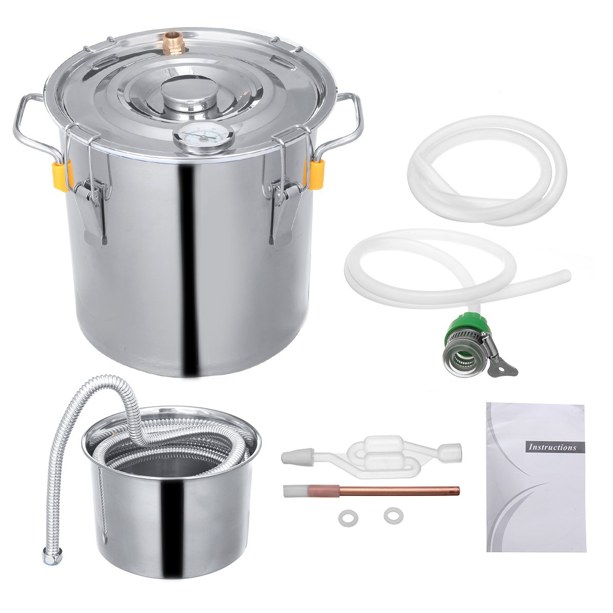 10L/18L/30L Stainless Wine Beer Alcohol Distiller Moonshine Home DIY Brewing Kit 1 10L/18L/30L Stainless Wine Beer Alcohol Distiller Moonshine Home DIY Brewing Kit