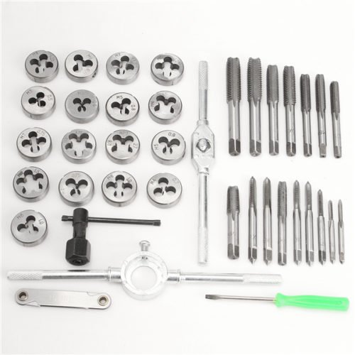 40Pcs Metric Tap Wrench and Die Pro Set M3-M12 Nut Bolt Alloy Metal Hand Tools 5