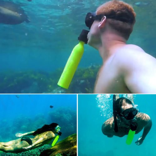 7pcs mini scuba diving tank portable spare air freedom breath underwater set 5 10min 2 1