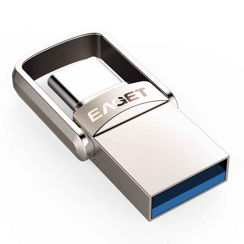 EAGET CU20 USB3.0 Type-C Pendrive USB OTG Type C 16GB 32GB 64GB Metal USB Flash Drive Dual Plug 2