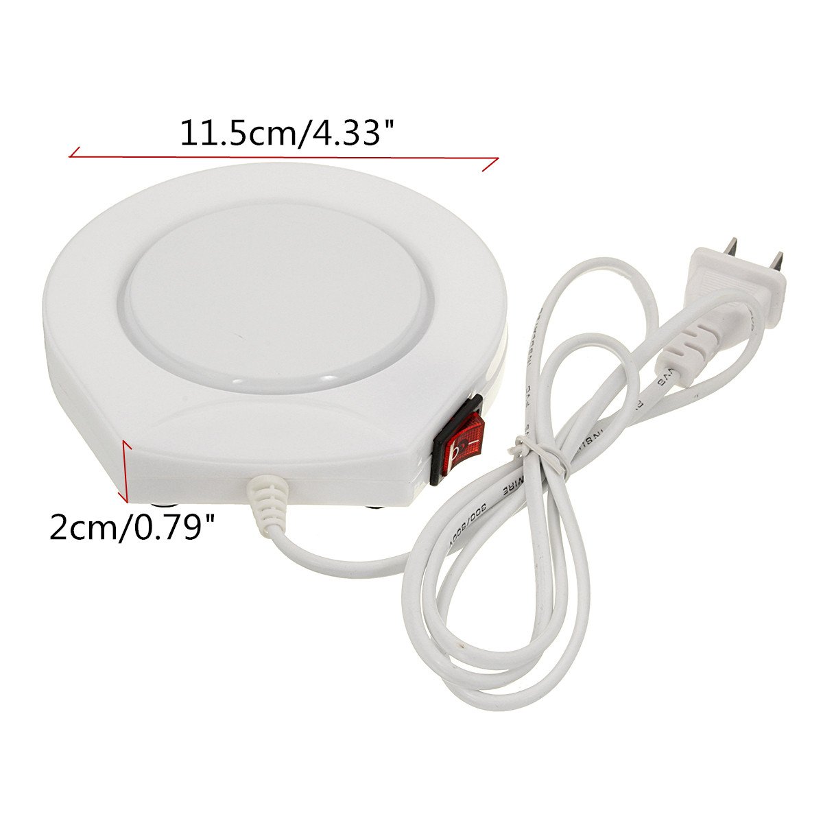 220v White Electric Powered Cup Warmer Heater Pad Coffee Tea Milk Mug US Plug 4 220v White Electric Powered Cup Warmer Heater Pad Coffee Tea Milk Mug US Plug - Image 4