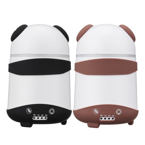 Dual Humidifier Air Oil Diffuser Aroma Mist Maker LED Cartoon Panda Style For Home Office US Plug 1