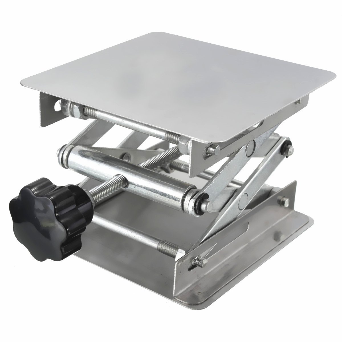 4 x 4" Stainless Steel Lifting Platform Lab Stand Laboratory Manual Lift Riser Lifter 100x100x150mm 2