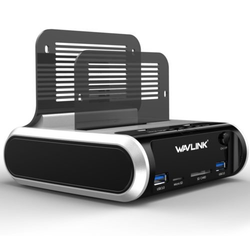 Wavlink USB3.0 to SATA Dual-Bay Hard Drive Enclosure Card Reader for 2.5/3.5" HDD SSD Offline Clone 4