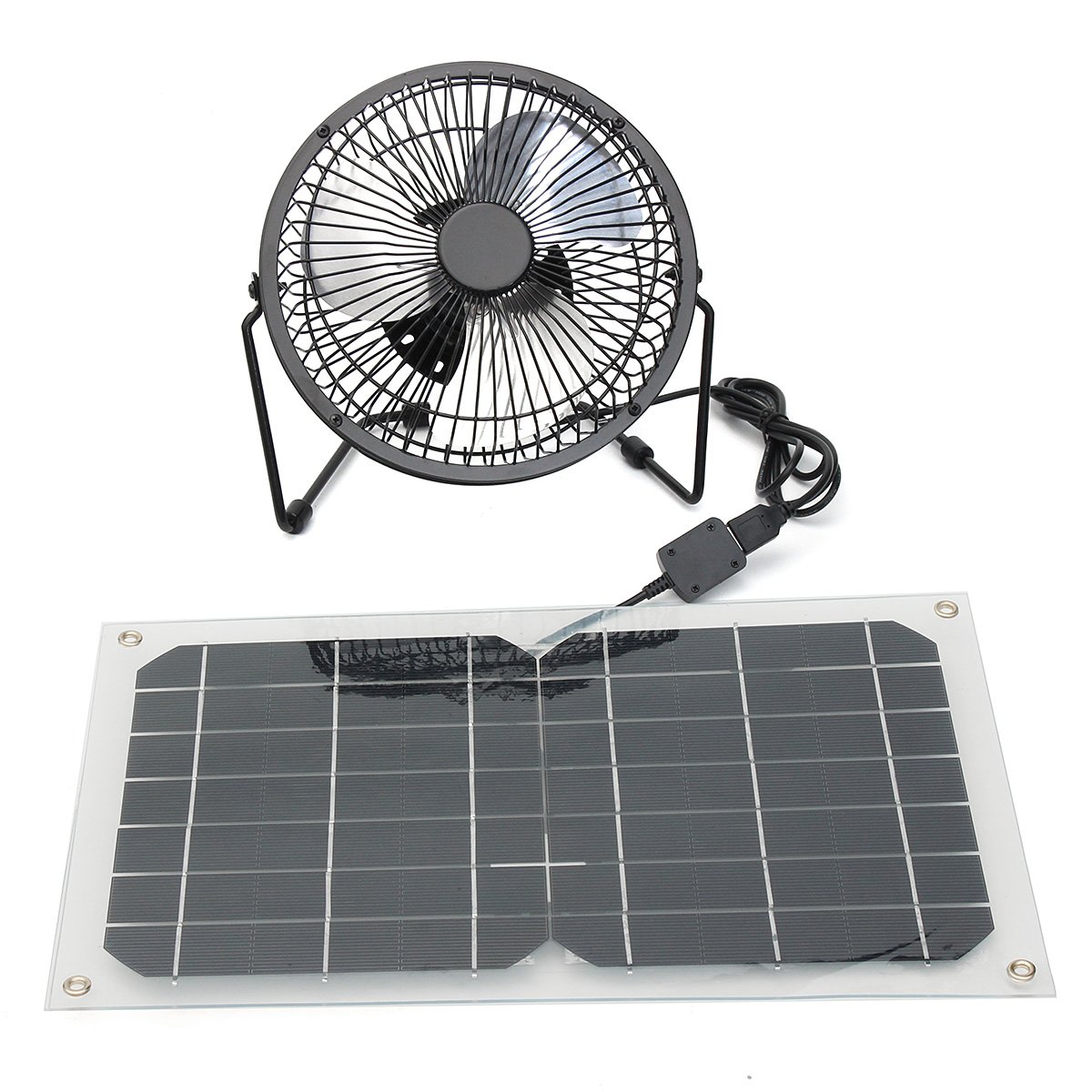 10W USB Solar Panel Powered Mini Fan Waterproof Portable Ventilation Hot Summer Cooling Fan 1
