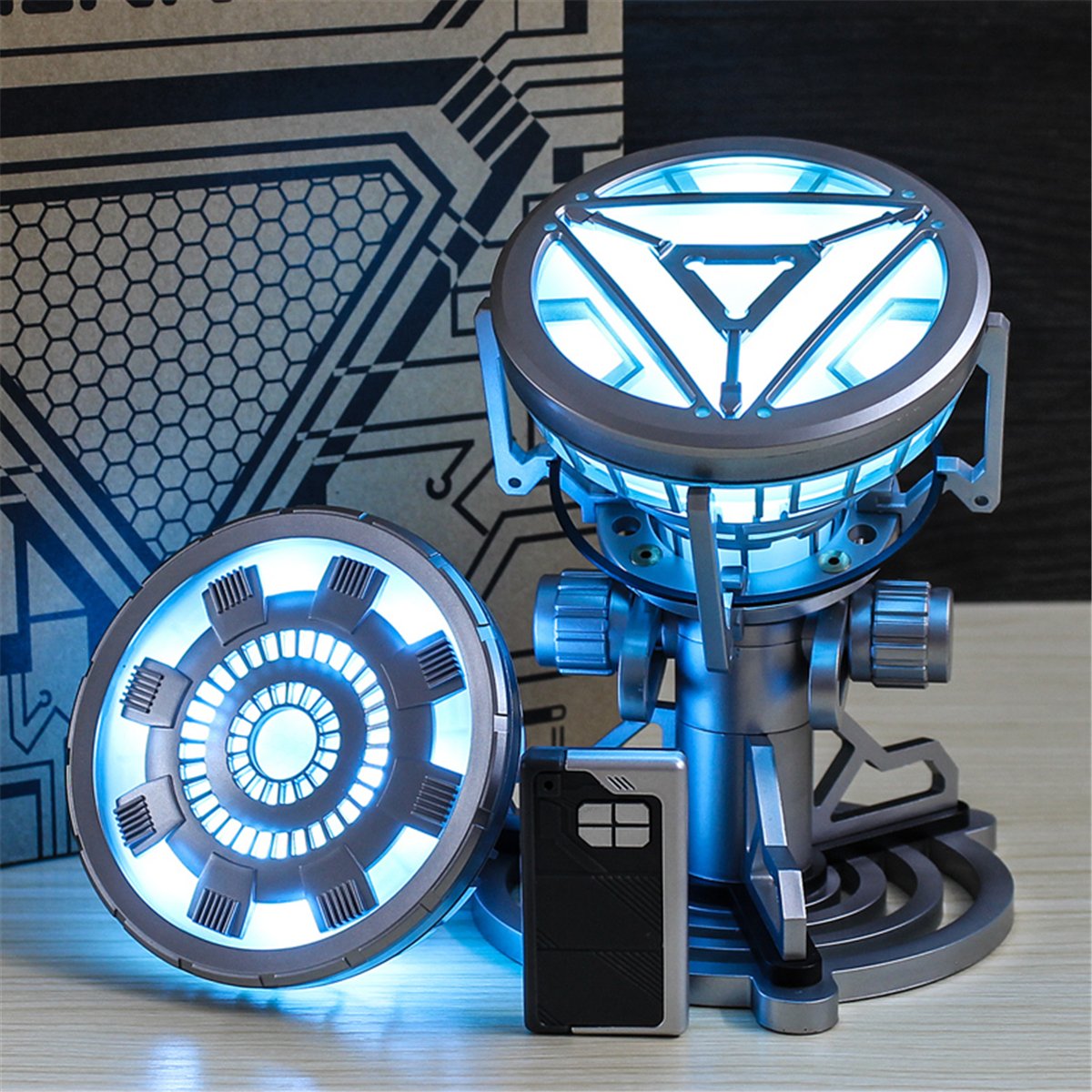 1:1 ARC REACTOR LED Chest Heart Light-up Lamp Movie ABC Props Model Kit Science Toy 2