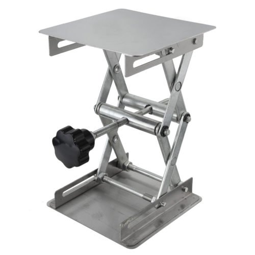 4 x 4" Stainless Steel Lifting Platform Lab Stand Laboratory Manual Lift Riser Lifter 100x100x150mm 4