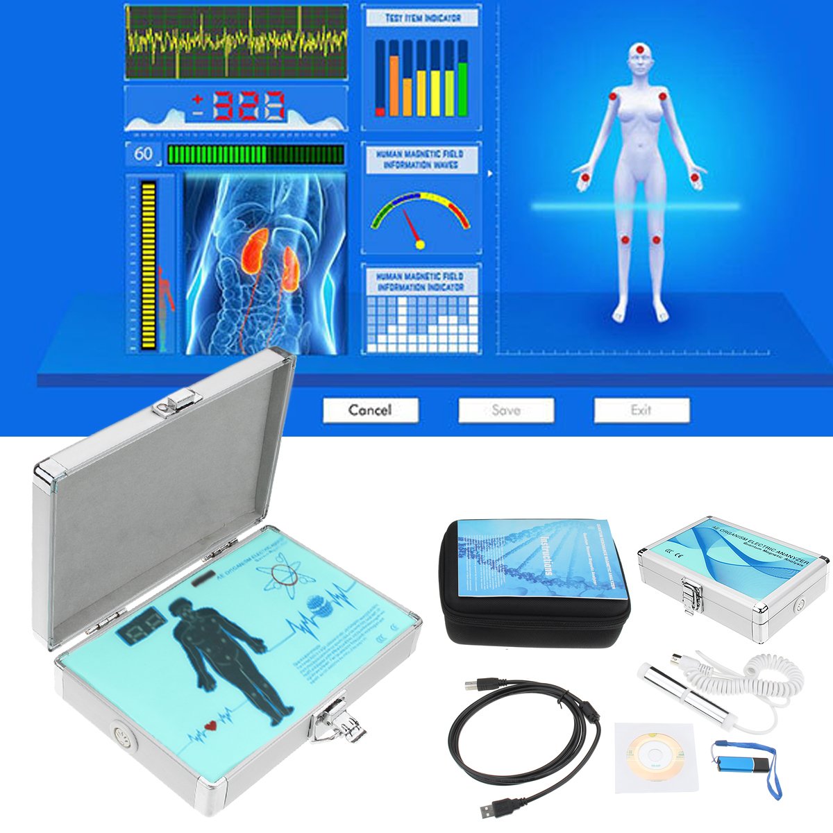 English Spanish Quantum Magnetic Resonance Health Body Analyzer Newest Generation 2
