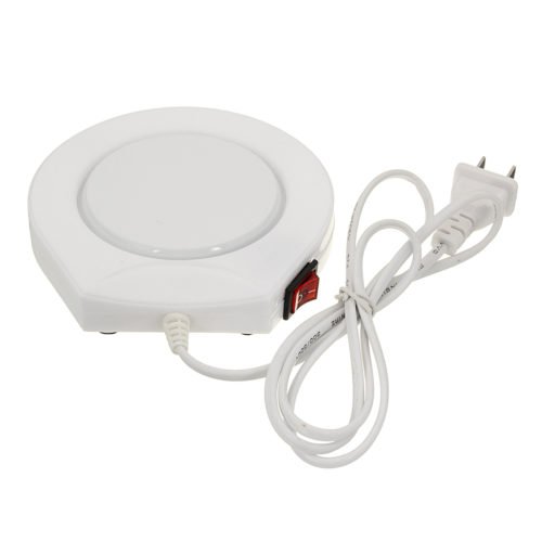 220v White Electric Powered Cup Warmer Heater Pad Coffee Tea Milk Mug US Plug 2