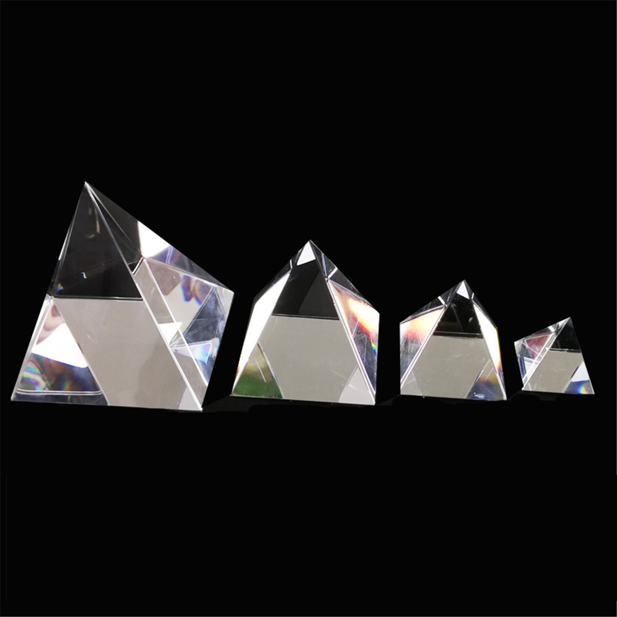 40/60/80/100mm Clear Optical Glass Pyramid Crystal Prism Optics Decoration Ornament DIY 1
