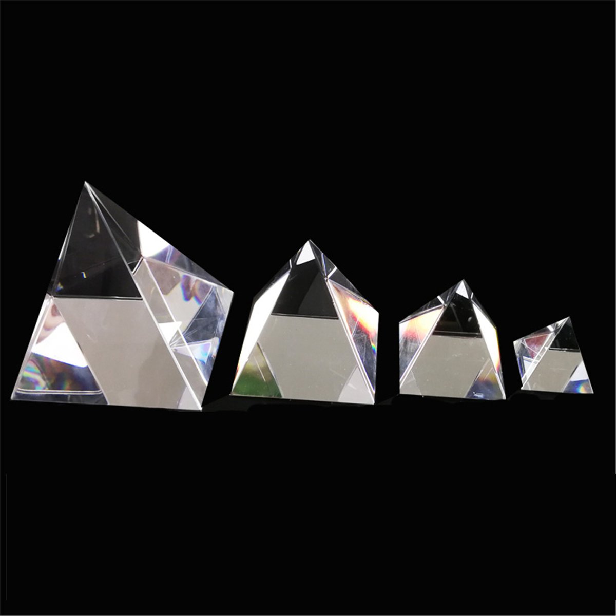 40/60/80/100mm Clear Optical Glass Pyramid Crystal Prism Optics Decoration Ornament DIY 1 40/60/80/100mm Clear Optical Glass Pyramid Crystal Prism Optics Decoration Ornament DIY