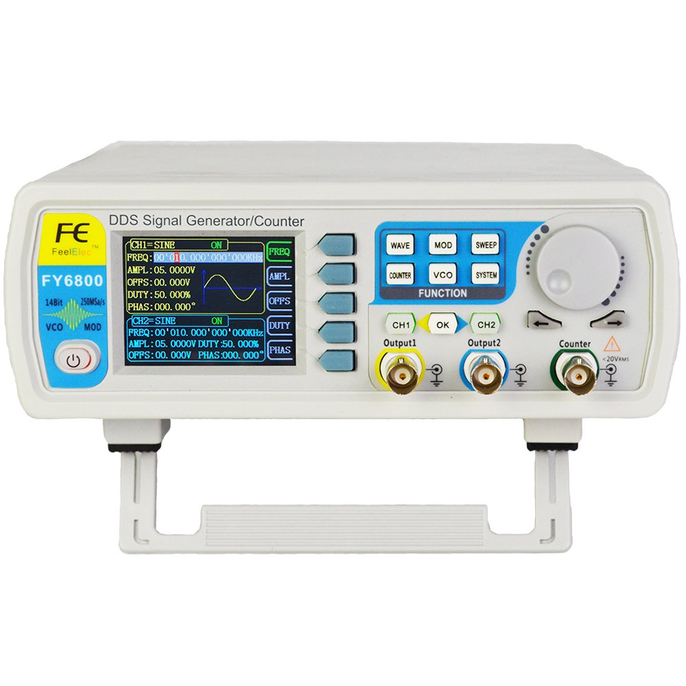 FY6800 2-Channel DDS Arbitrary Waveform Signal Generator 14bits 250MSa/s Sine Square Pulse Frequency Meter VCO Modulation 1 FY6800 2-Channel DDS Arbitrary Waveform Signal Generator 14bits 250MSa/s Sine Square Pulse Frequency Meter VCO Modulation
