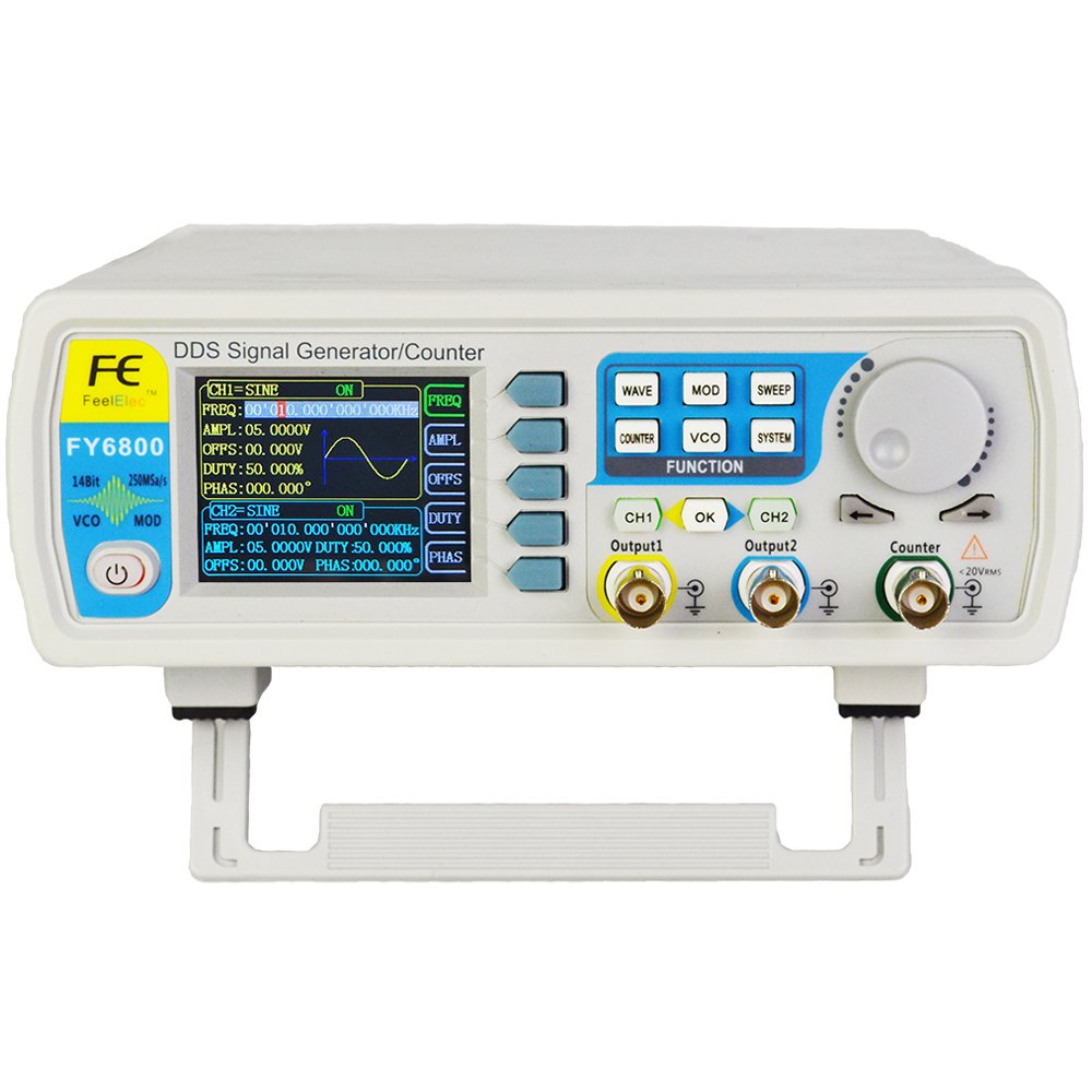 FY6800 2-Channel DDS Arbitrary Waveform Signal Generator 14bits 250MSa/s Sine Square Pulse Frequency Meter VCO Modulation 2