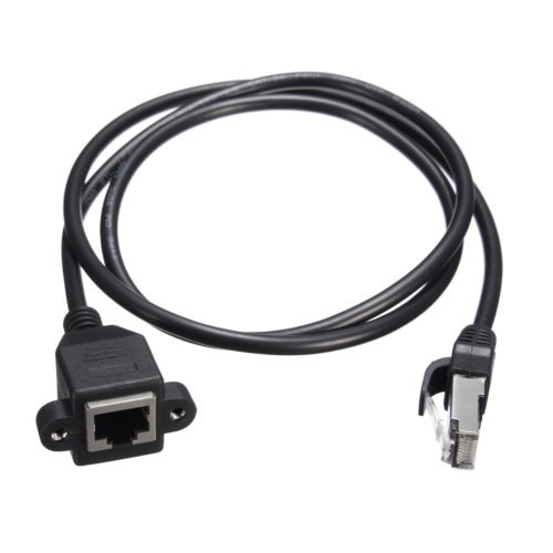 30cm/1M RJ45 Cable Male to Female Screw Panel Mount Ethernet LAN Network Extension Cable 3