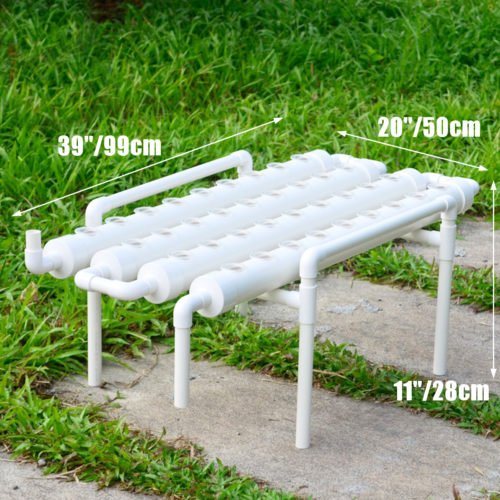 36 Holes Hydroponic Piping Site Grow Kit DIY Horizontal Flow DWC Deep Water Culture System Garden Vegetable 4