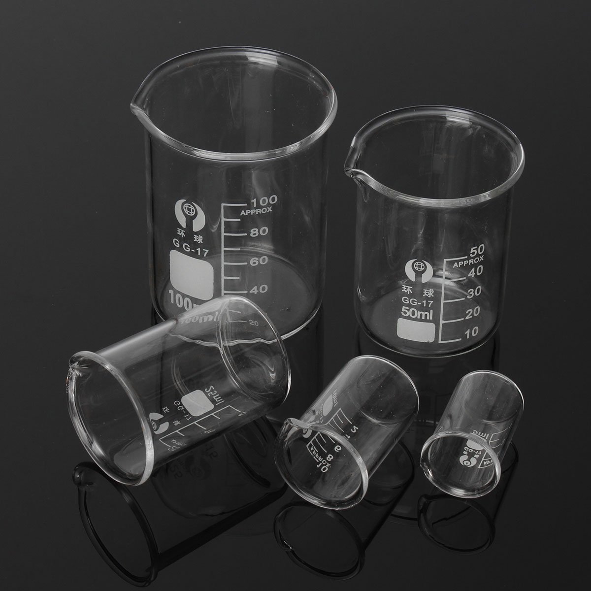 5Pcs 5ml 10ml 25ml 50ml 100ml Beaker Set Graduated Borosilicate Glass Beaker Volumetric Measuring Laboratory Glassware 2 5Pcs 5ml 10ml 25ml 50ml 100ml Beaker Set Graduated Borosilicate Glass Beaker Volumetric Measuring Laboratory Glassware - Image 2