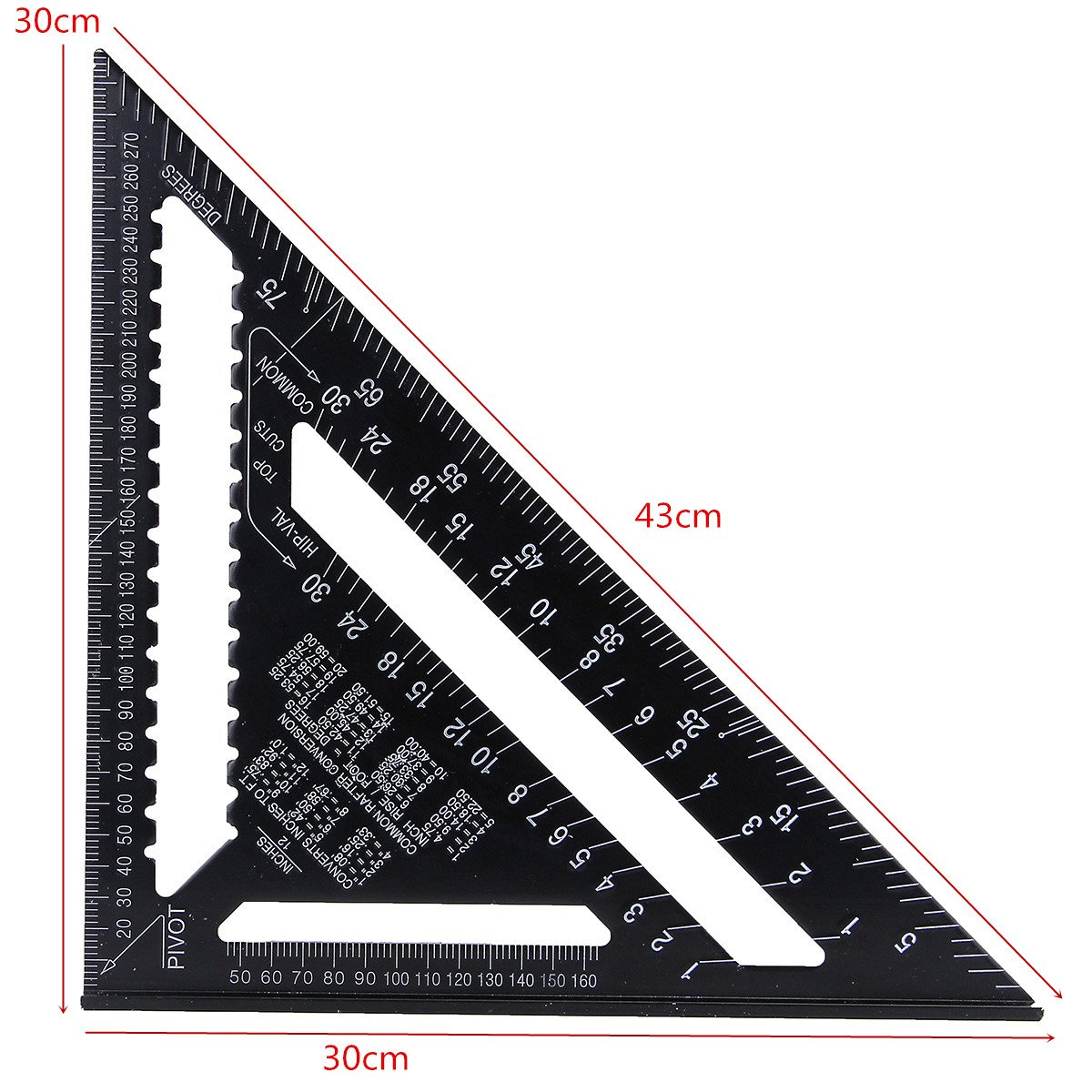 Raitool AR01 43X30X30cm Metric Aluminum Alloy Triangle Ruler Black Triangular Ruler 8 Raitool AR01 43X30X30cm Metric Aluminum Alloy Triangle Ruler Black Triangular Ruler - Image 8