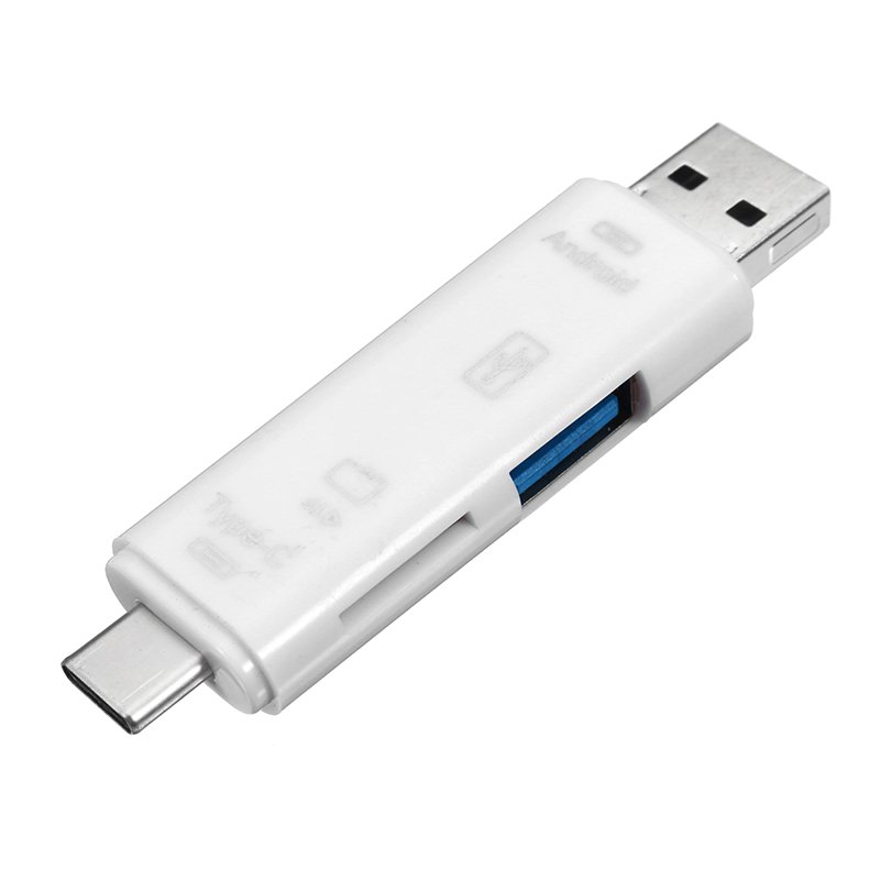 Universal 5-in-1 OTG Card Reader Micro USB Type-c TF Card Reader For Phone Computer Memory Card White 1 Universal 5-in-1 OTG Card Reader Micro USB Type-c TF Card Reader For Phone Computer Memory Card White