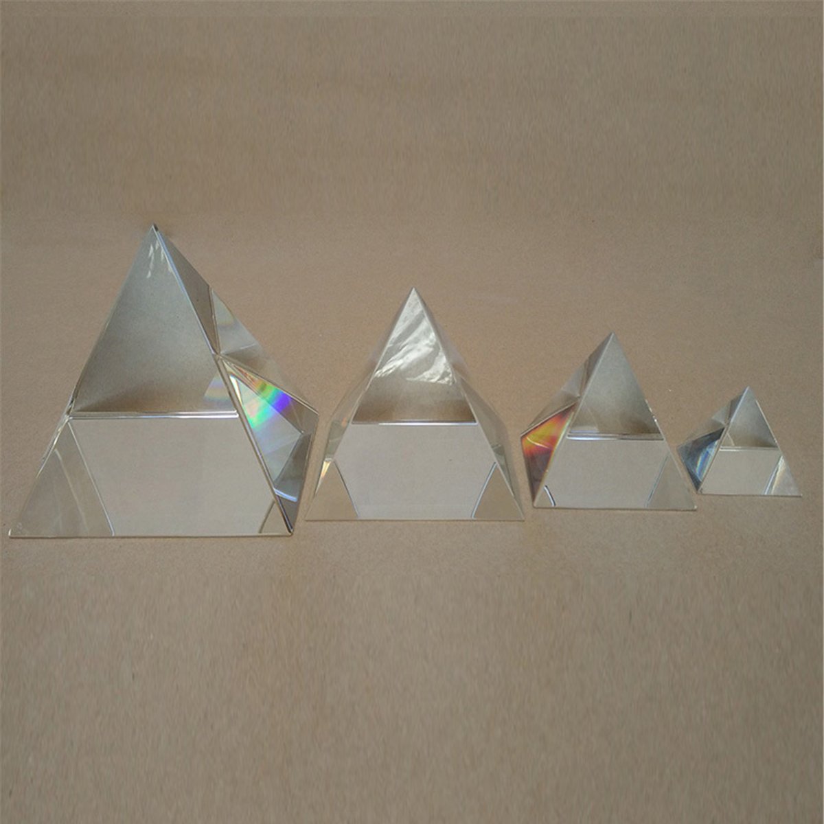 40/60/80/100mm Clear Optical Glass Pyramid Crystal Prism Optics Decoration Ornament DIY 4 40/60/80/100mm Clear Optical Glass Pyramid Crystal Prism Optics Decoration Ornament DIY - Image 4