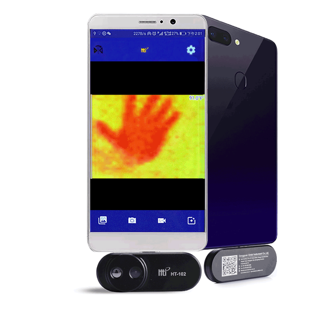 Mobile Phone Thermal Infrared Imager Support Video and Pictures Recording 20 ℃ ~300 ℃ Temperature Test ℃/℉ Face Detection Imaging Camera For Android 1