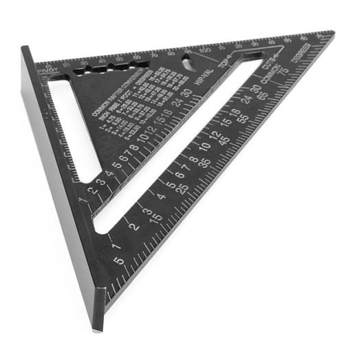 Raitool™ AR01 260x185x185mm Metric Aluminum Alloy Triangle Ruler Black Triangular Rule 5