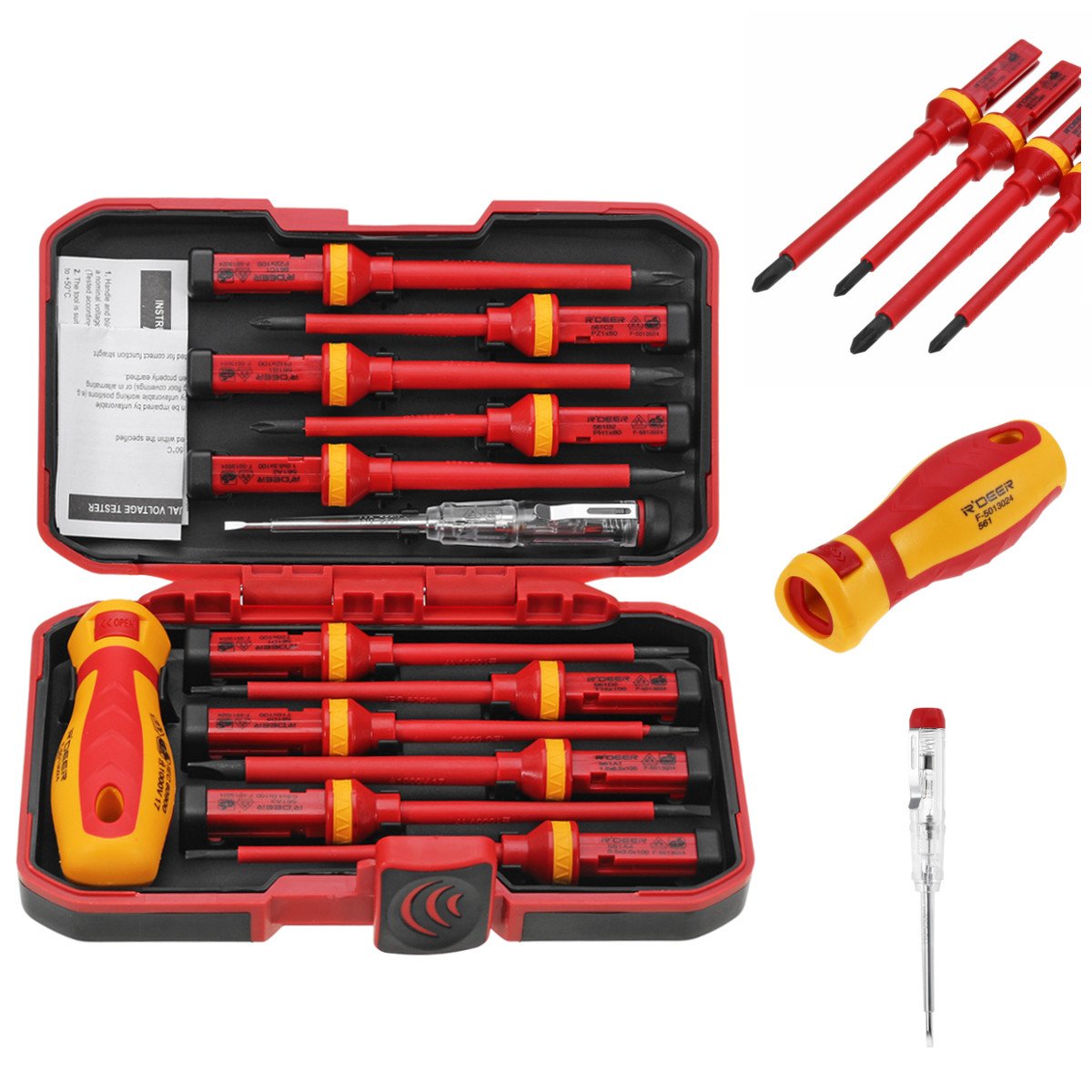 13Pcs 1000V Electronic Insulated Screwdriver Set Phillips Slotted Torx CR-V Screwdriver Repair Tools 2