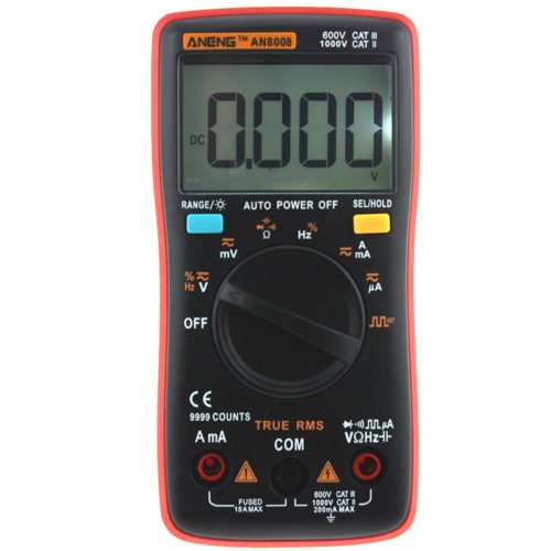 ANENG AN8008 True RMS Wave Output Digital Multimeter 9999 Counts Backlight AC DC Current Voltage Resistance Frequency Capacitance Square Wave Output 3