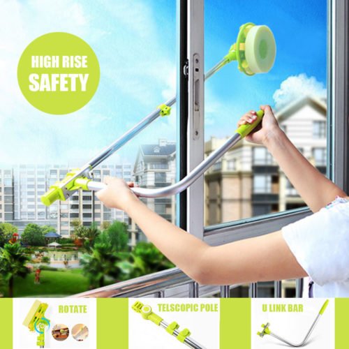 Telescopic High-rise Window Glass Cleaning Cleaner Brush Windows Dust Brush Safe 3