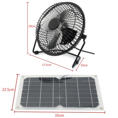 10W USB Solar Panel Powered Mini Fan Waterproof Portable Ventilation Hot Summer Cooling Fan 12