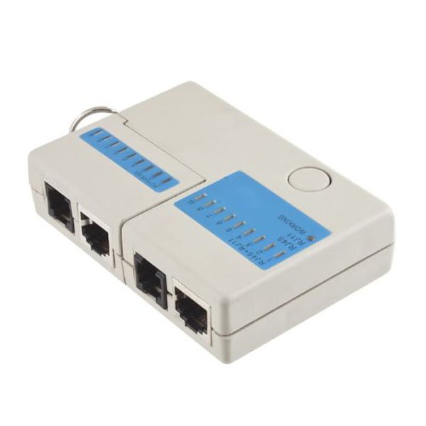 Mini RJ45 RJ11 Cat5 Network LAN Cable Tester White 2 Mini RJ45 RJ11 Cat5 Network LAN Cable Tester White - Image 2