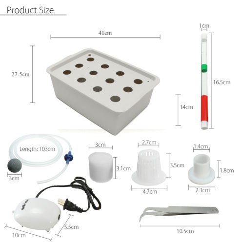 220V Hydroponic System Kit 12 Holes DWC Soilless Cultivation Indoor Water Planting Grow Box 3