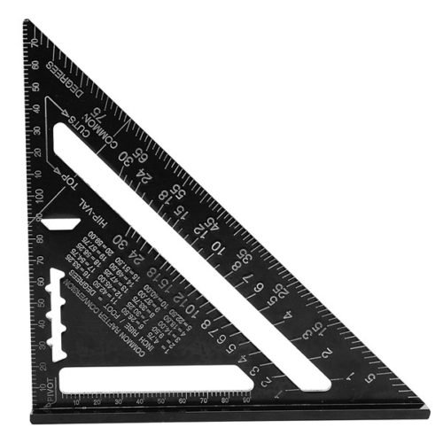 Raitool™ AR01 260x185x185mm Metric Aluminum Alloy Triangle Ruler Black Triangular Rule 2