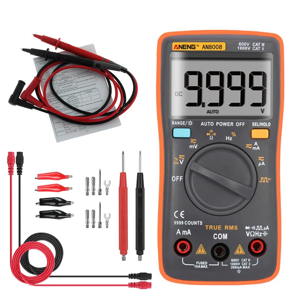 ANENG AN8008 True RMS Wave Output Digital Multimeter 9999 Counts Backlight AC DC Current Voltage Res 1