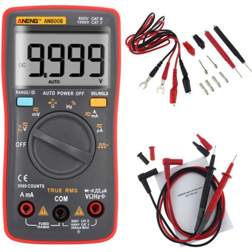 ANENG AN8008 True RMS Wave Output Digital Multimeter 9999 Counts Backlight AC DC Current Voltage Resistance Frequency Capacitance Square Wave Output 1