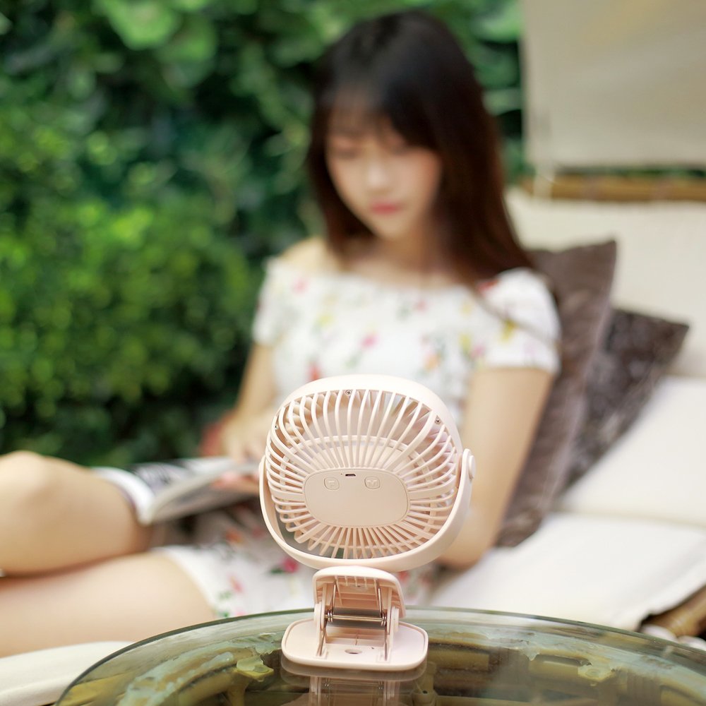 Loskii HF-201 Mini Electronic Desktop Clamp Design LED Night Light USB Rechargeable Silent 3 Grade Adjustment Fan 11 Loskii HF-201 Mini Electronic Desktop Clamp Design LED Night Light USB Rechargeable Silent 3 Grade Adjustment Fan - Image 11