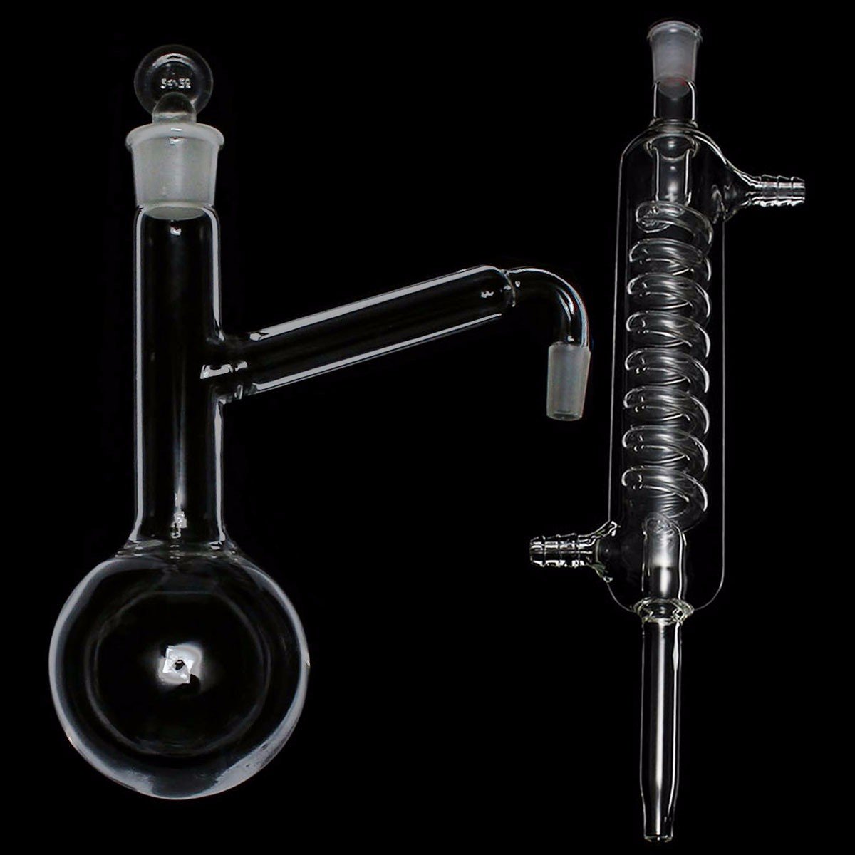 250mL Laboratory Distillation Glass Apparatus Set Lab Distilling Glassware Kit 1