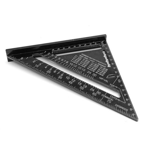 Raitool™ AR01 260x185x185mm Metric Aluminum Alloy Triangle Ruler Black Triangular Rule 3
